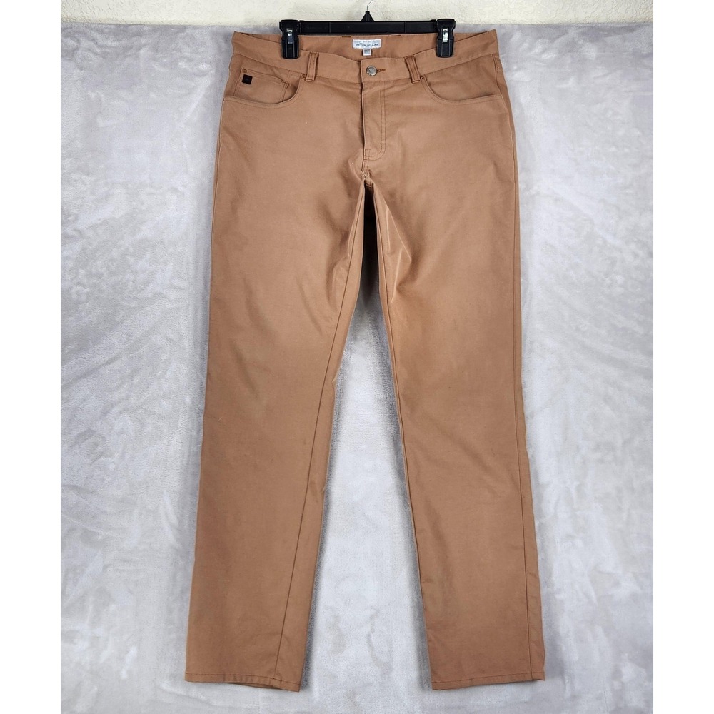 Peter Millar Pants Mens 35x32 Beige EB66 Performance 5 Pocket Chino Golf Casual